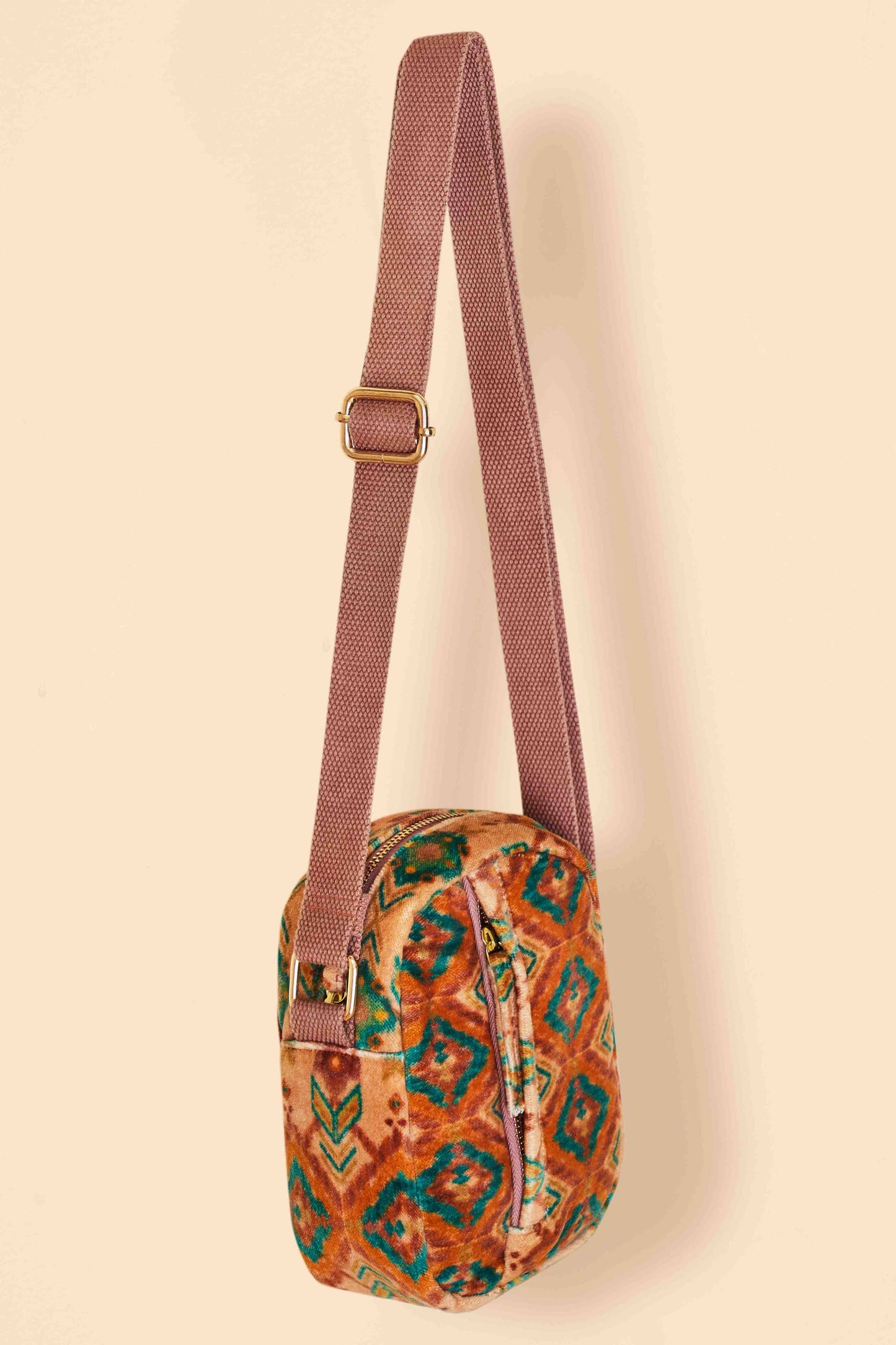 Velvet 'Out & About' Bag - Warm Cream Ikat