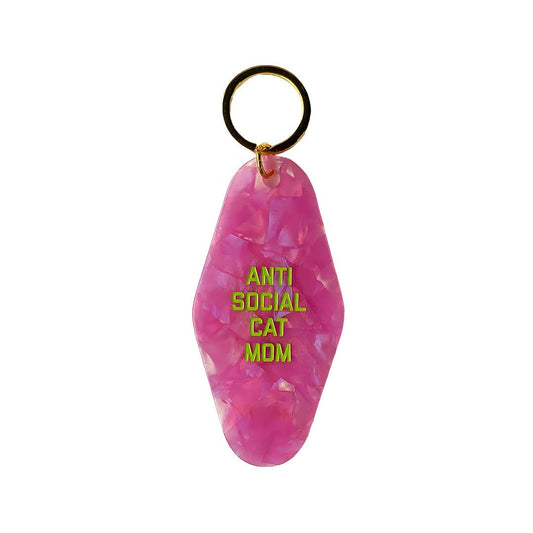 Anti Social Cat Mom Keytag