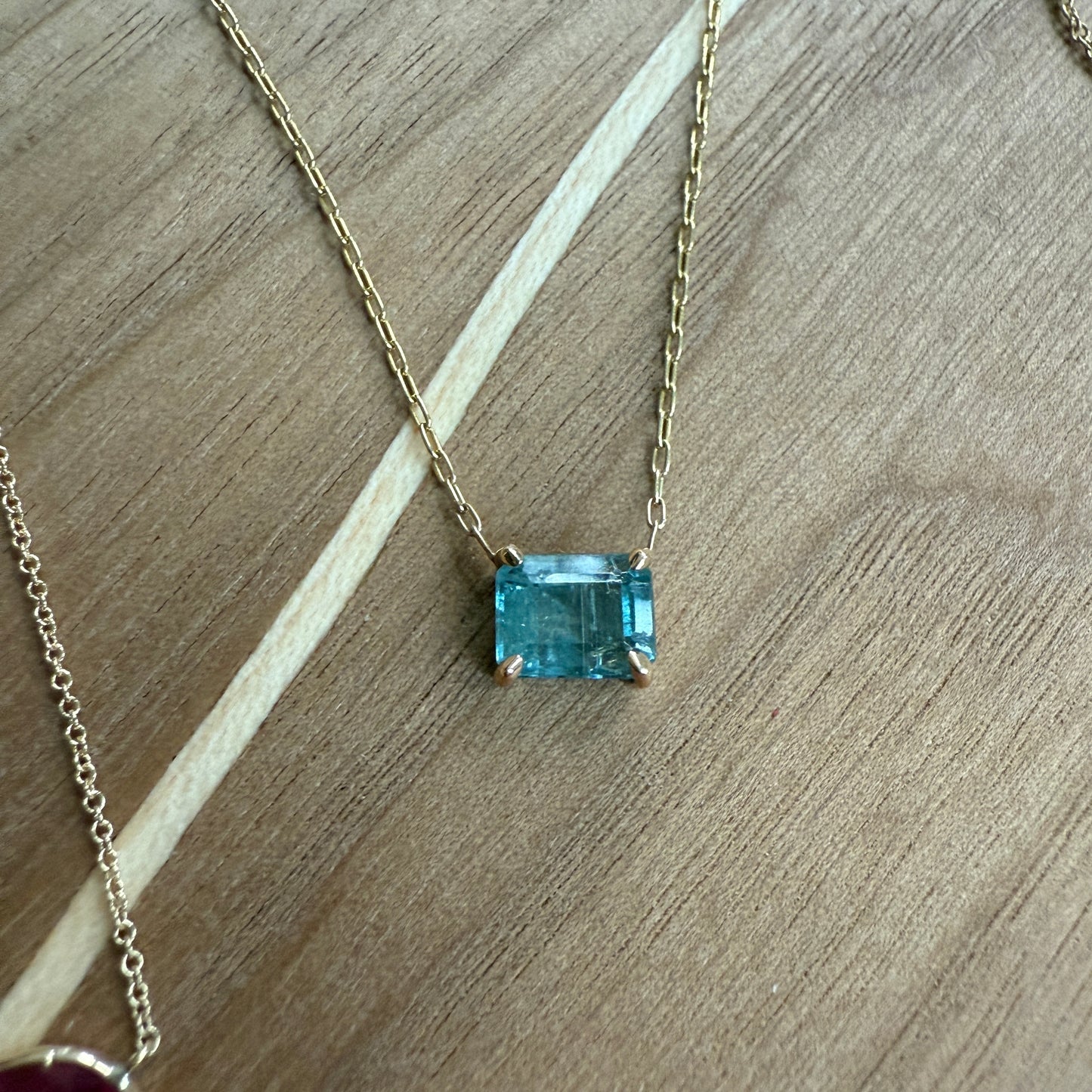 Chunky Tourmaline Cube Necklace