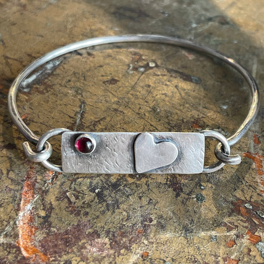 Garnet Heart Bracelet