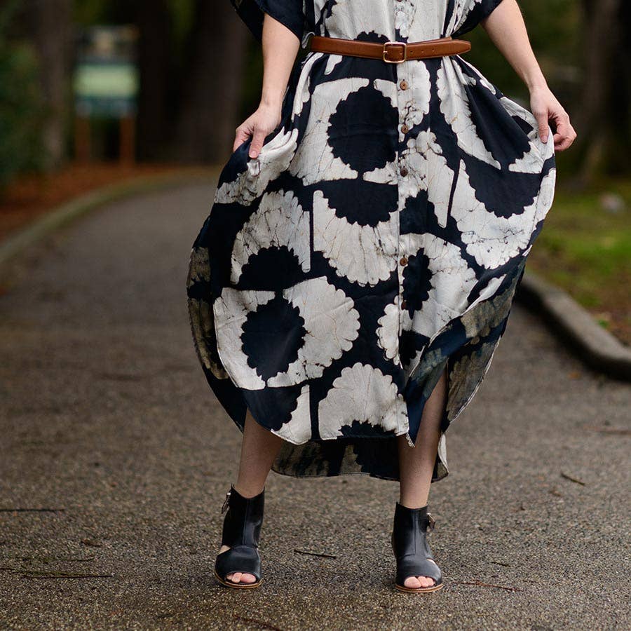 Block print long dress- Sunset