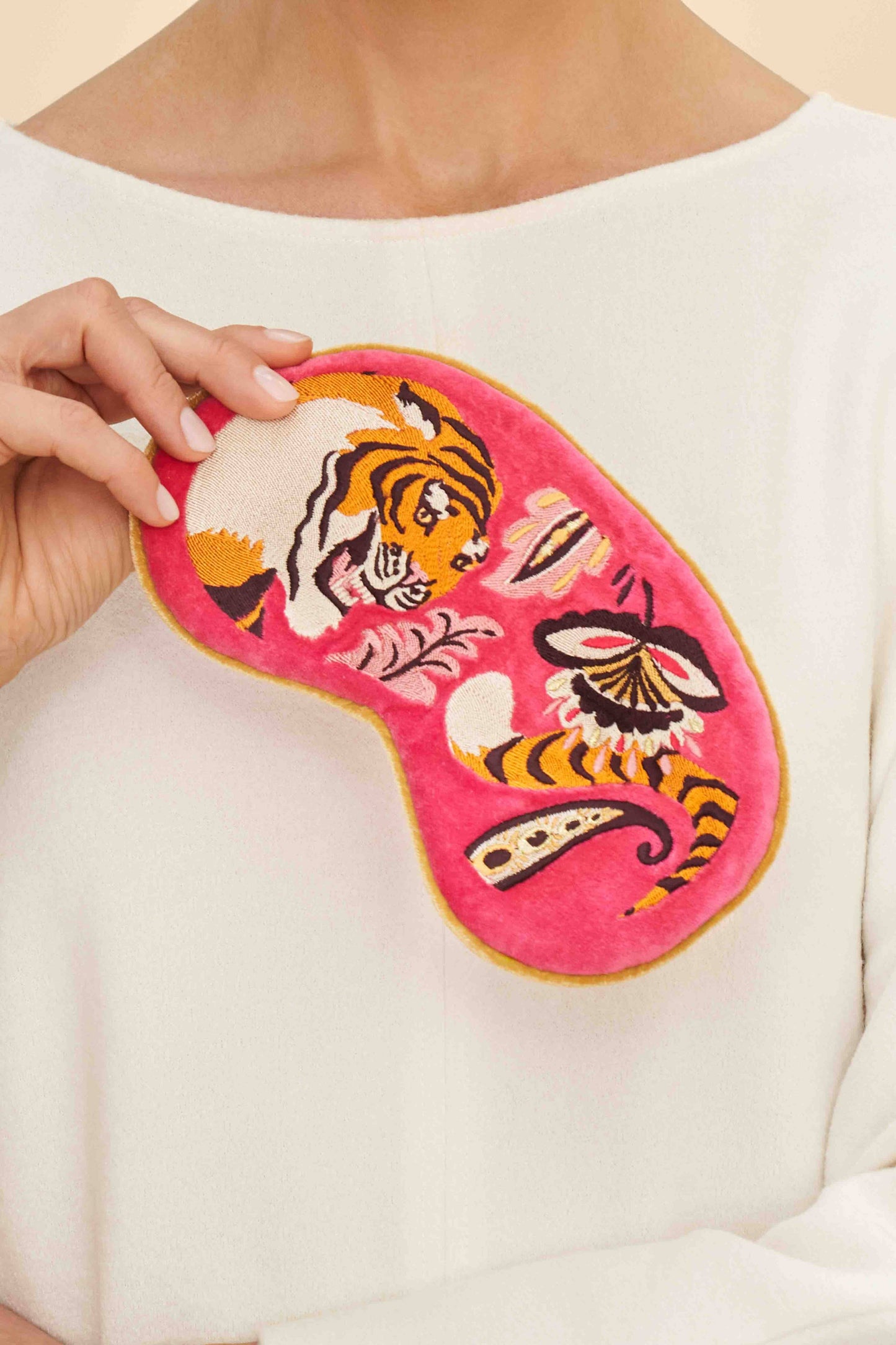 Luxury Lavender Velvet Eye Mask - Thrill of the Tiger