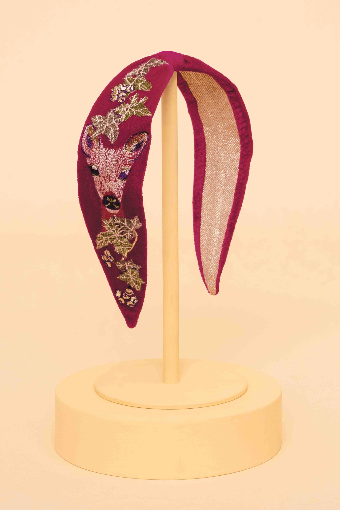 Velvet Narrow Headband - Enchanted Evening Doe, Fuchsia