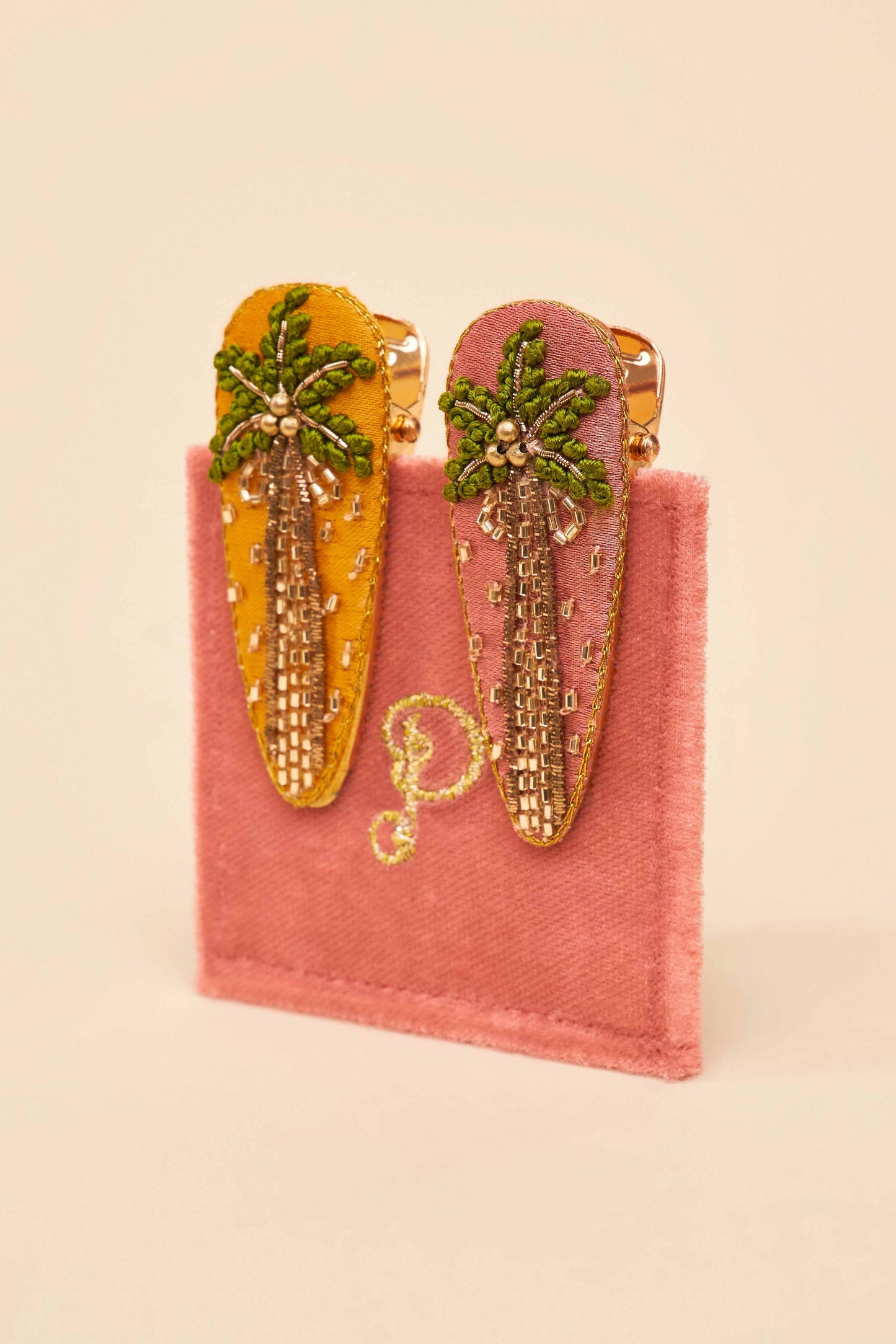 Jewelled Hair Clips (Set of 2) - Palm Trees