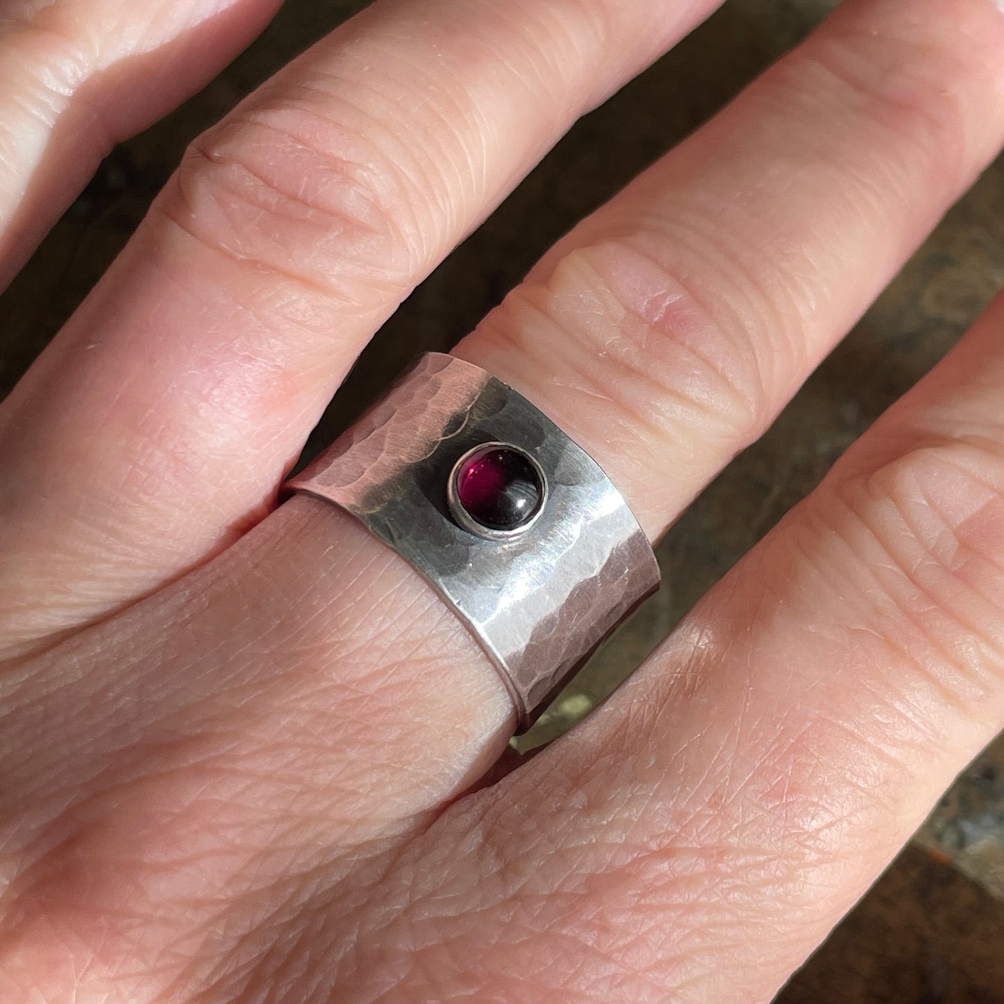 Garnet on Sterling Band