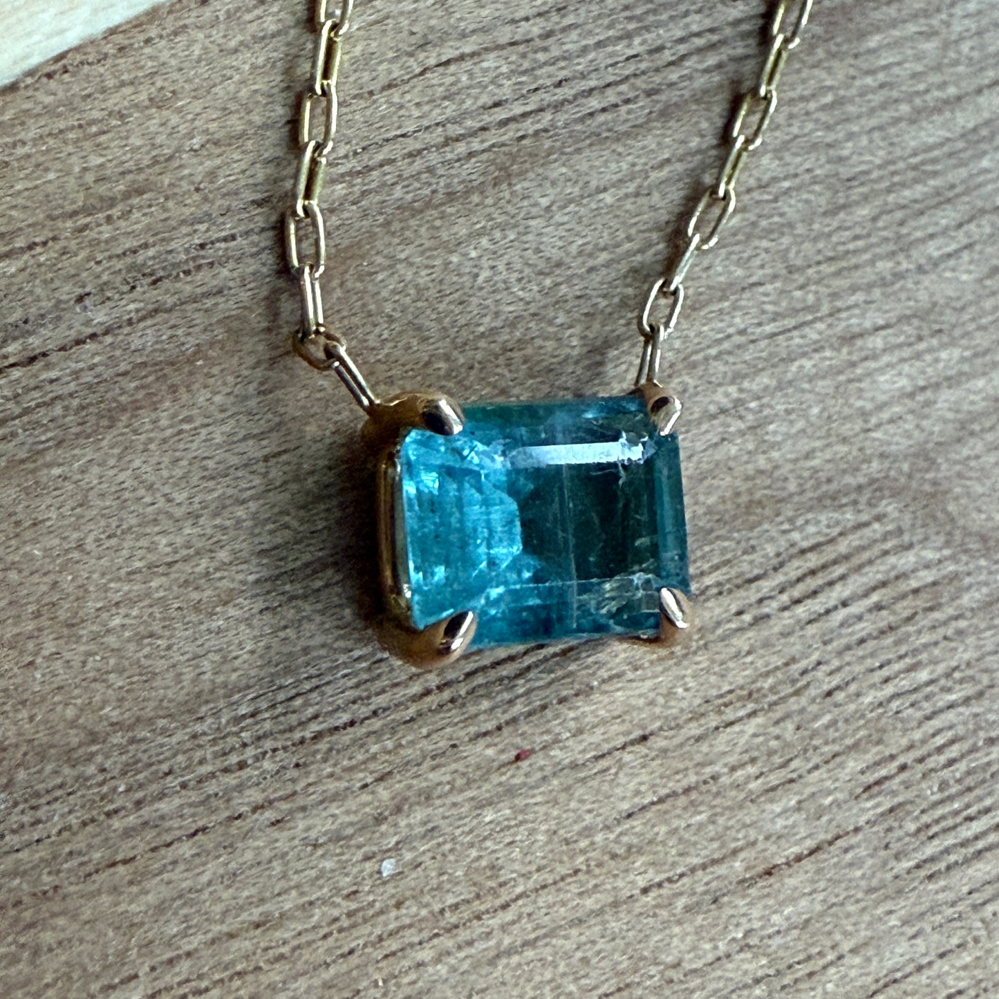 Chunky Tourmaline Cube Necklace