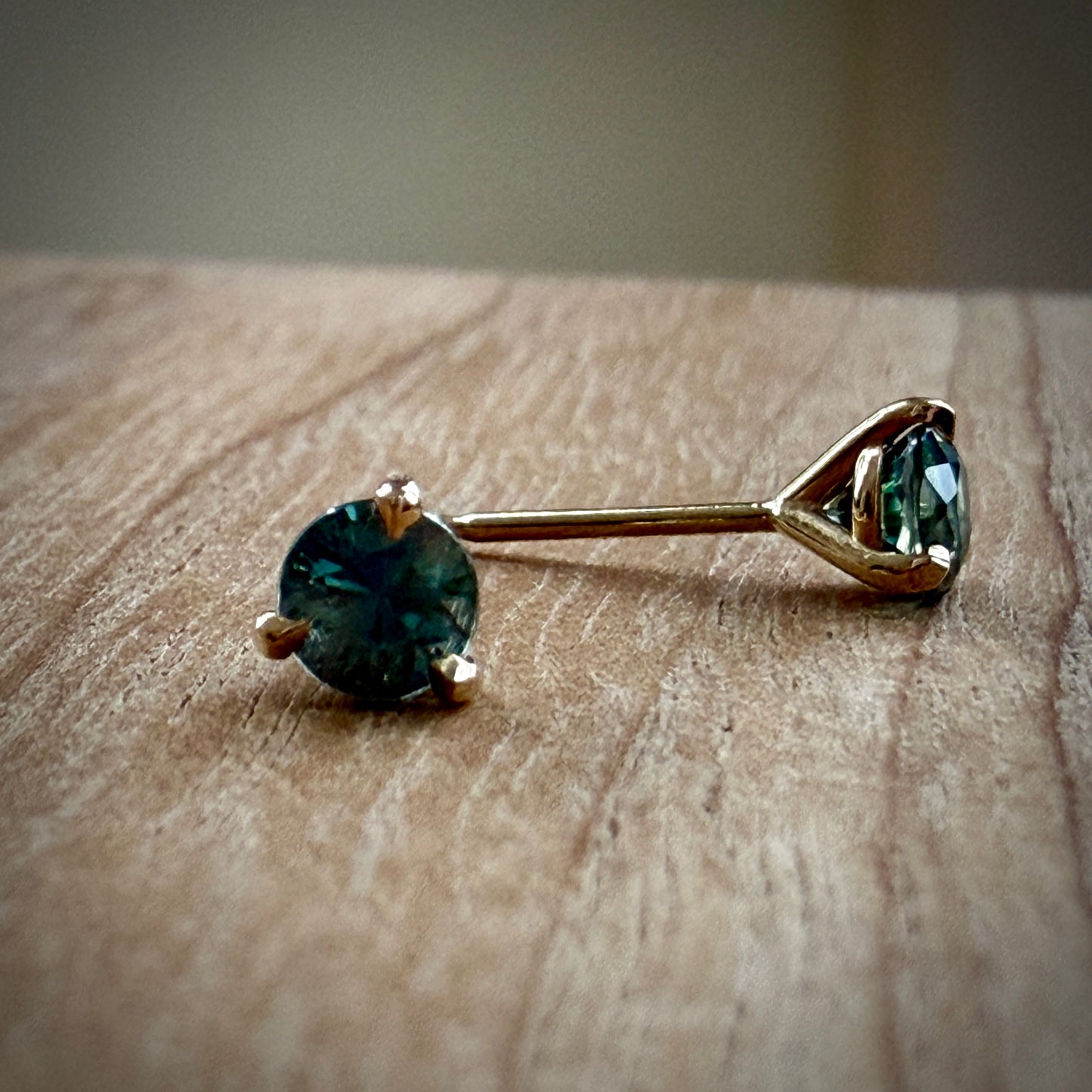 Teal Blue Zircon Studs