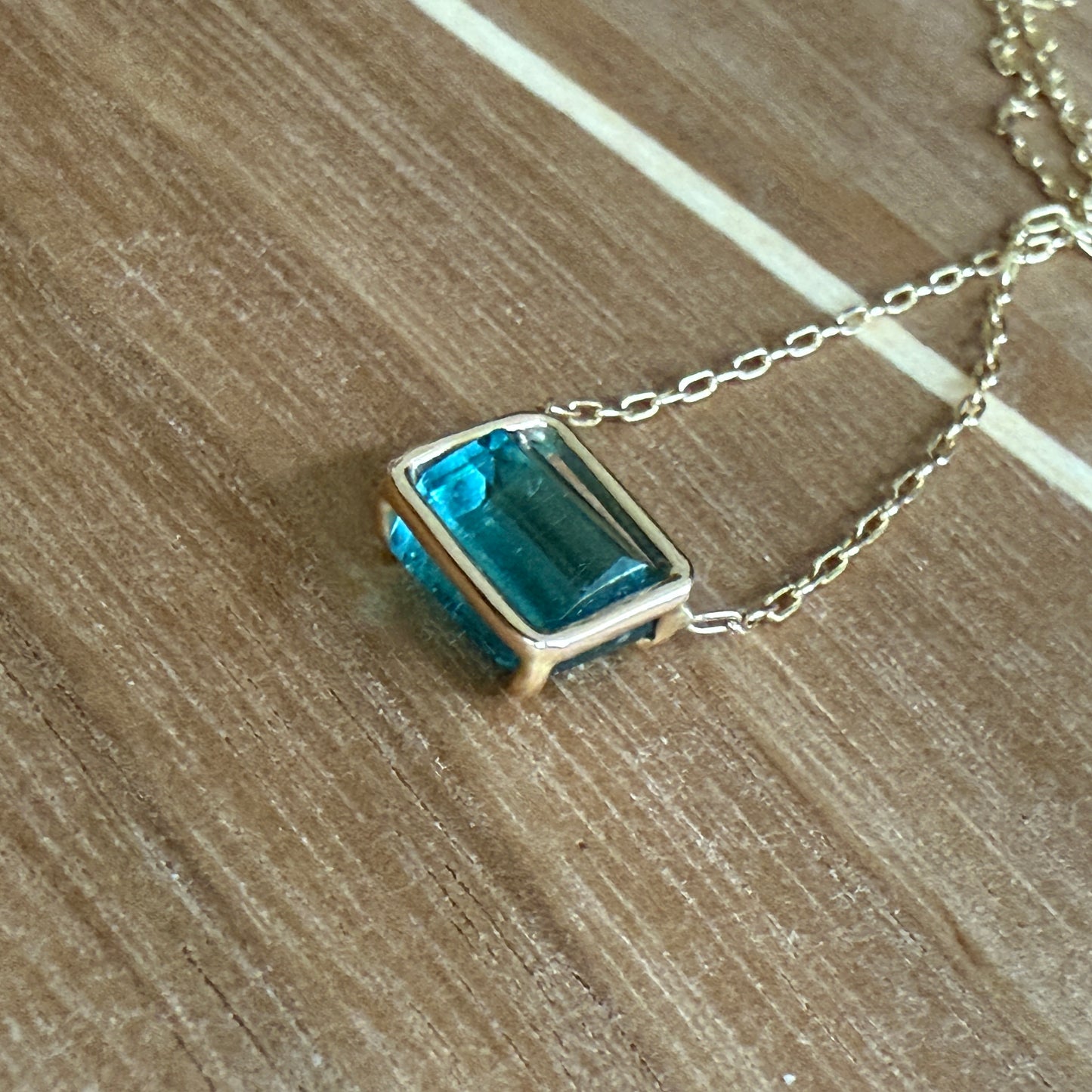 Chunky Tourmaline Cube Necklace