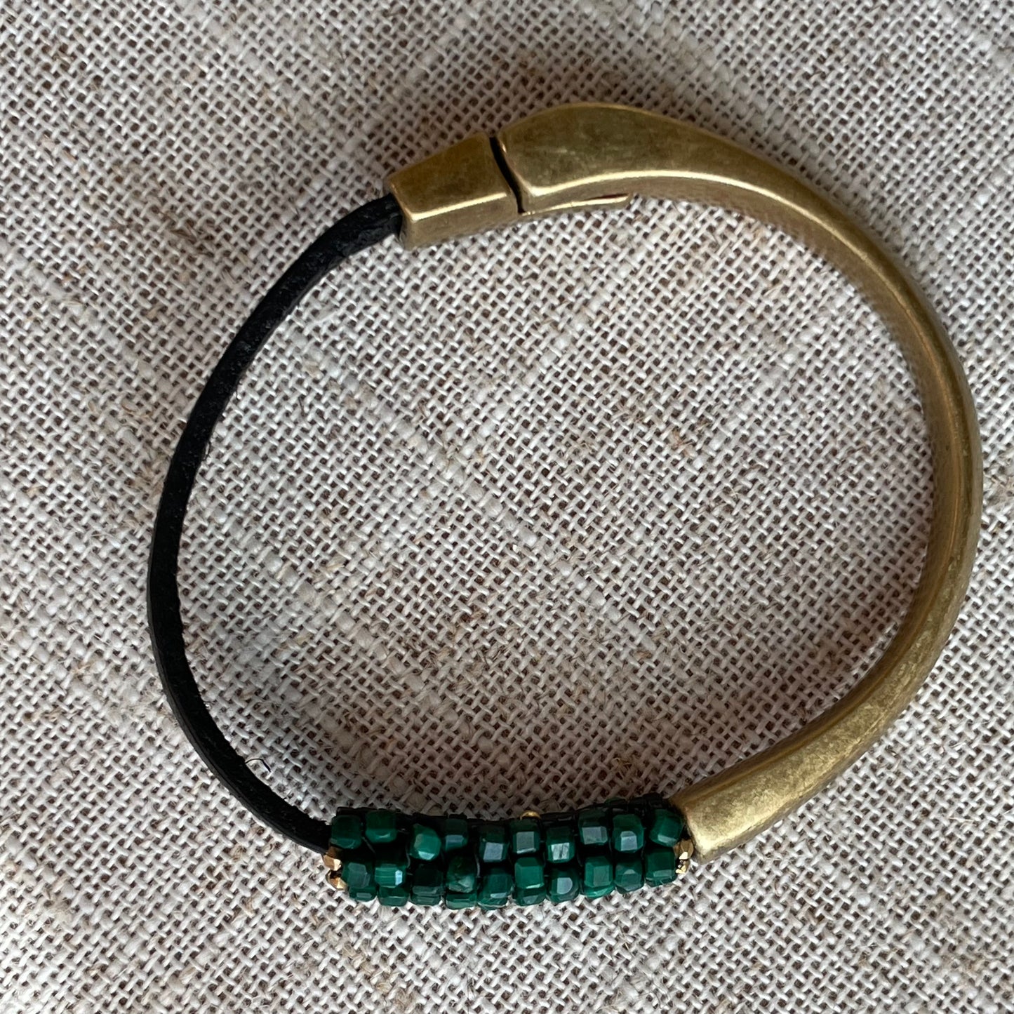 Malachite and Leather Bracelet