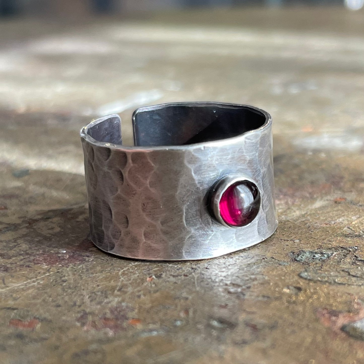 Garnet on Sterling Band