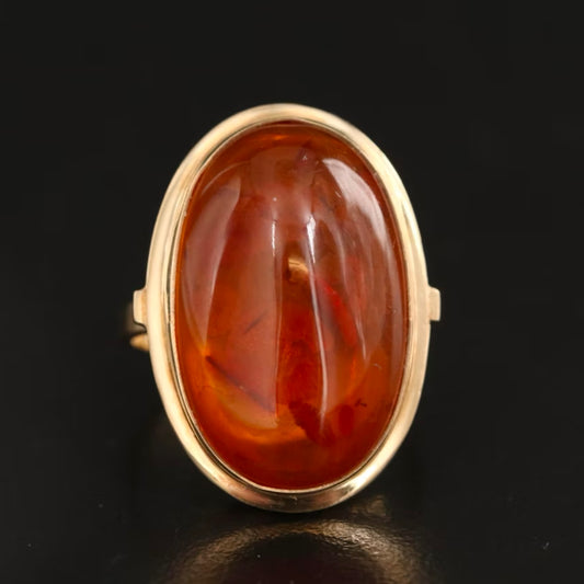 Vintage Amber and Gold Ring