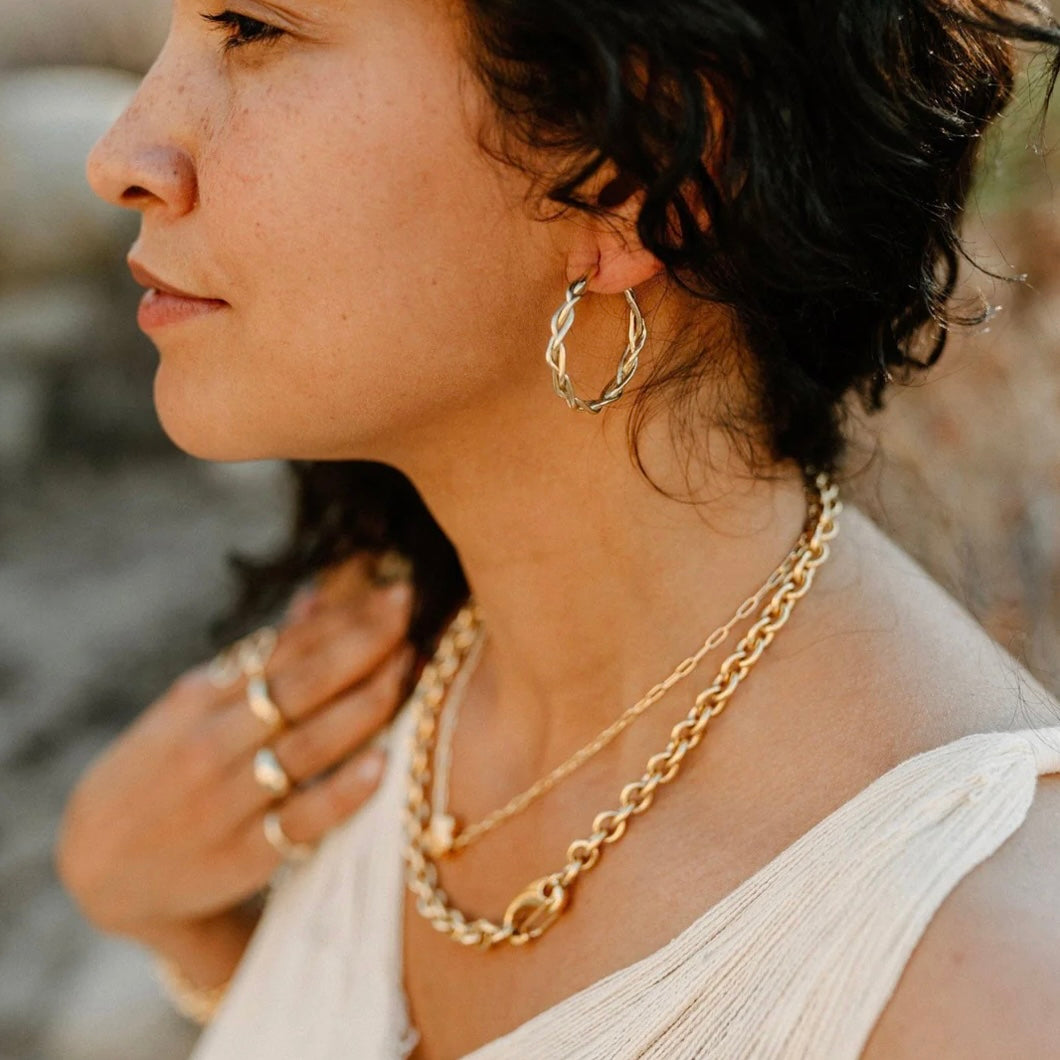 Braided Golden Hoops