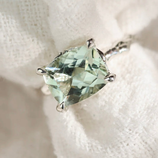 Sterling Silver Green Quartz Statement Ring