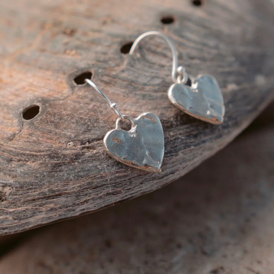 Eros Silver Heart Earrings