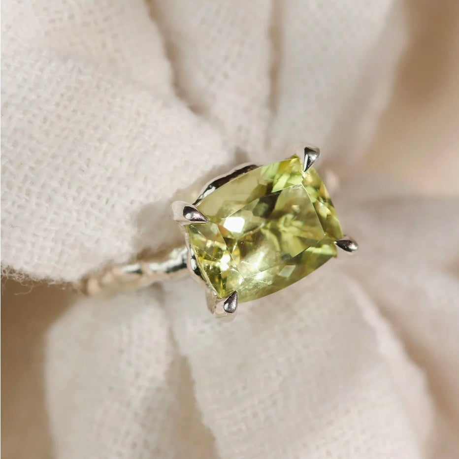 Sterling Silver Lemon Quartz Statement Ring