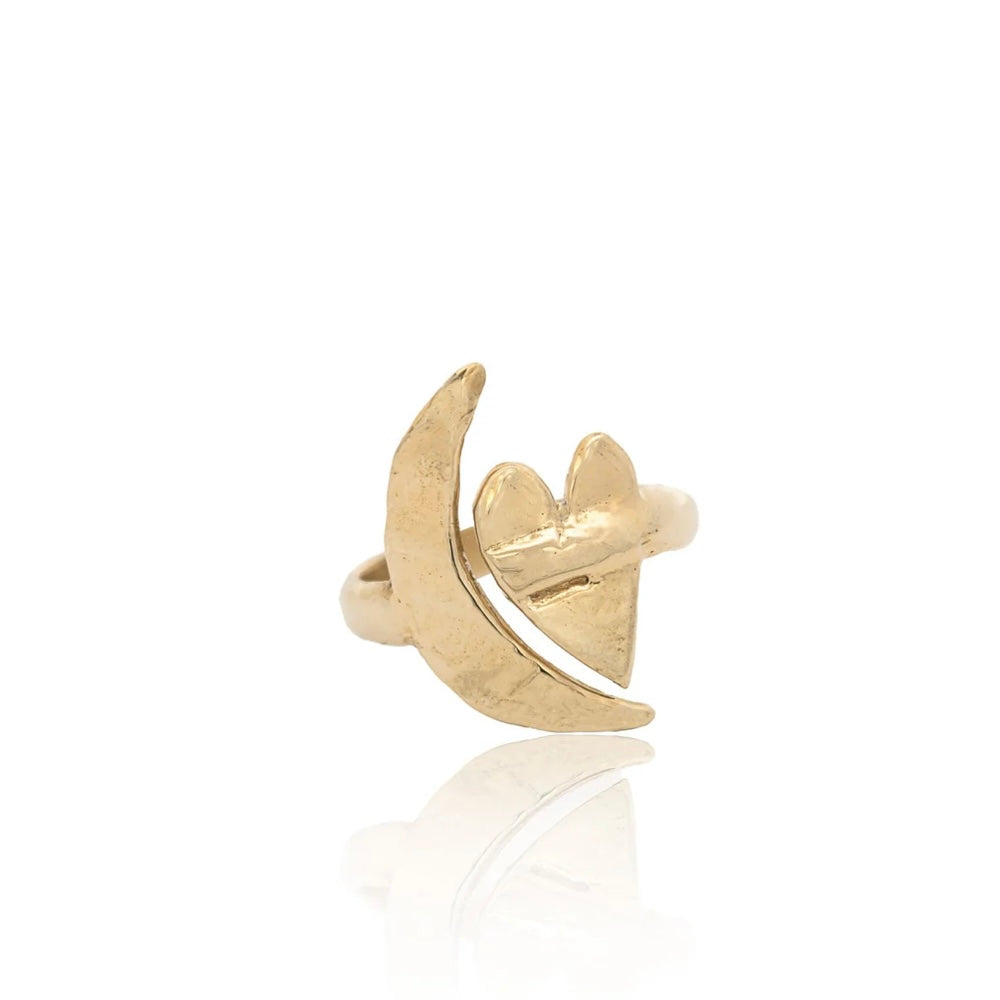 Artemis Moon and Heart Ring