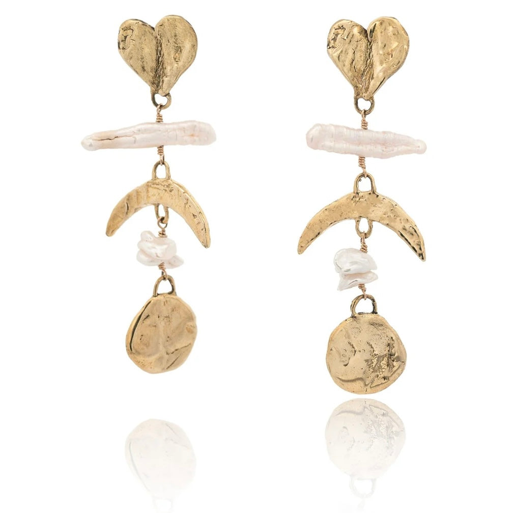 Gold Celestial Ladder Earrings