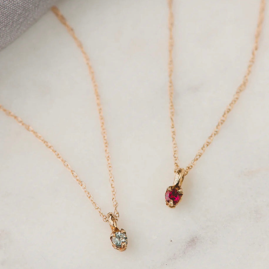 Dainty Ruby pendant necklace