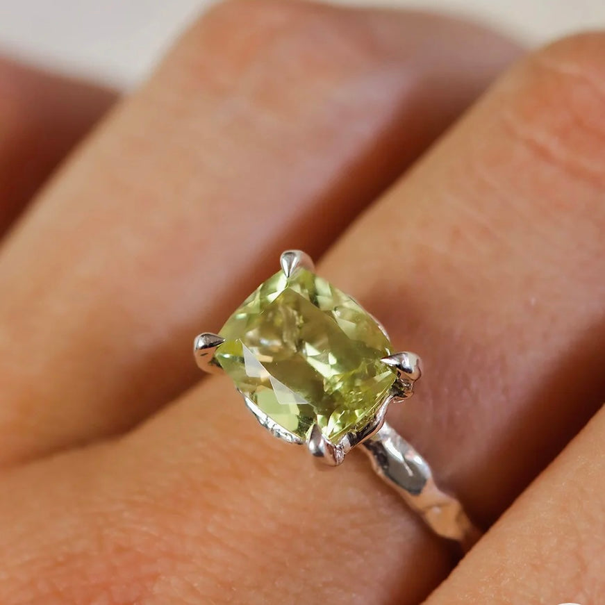 Sterling Silver Lemon Quartz Statement Ring