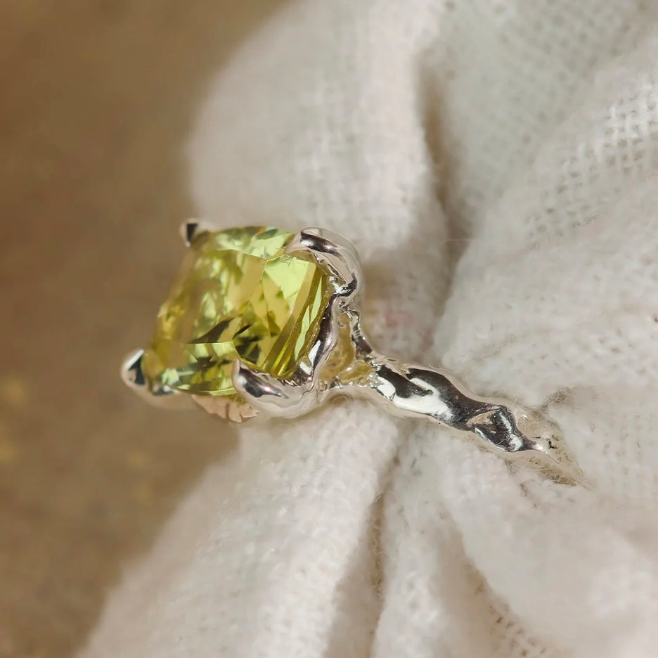 Sterling Silver Lemon Quartz Statement Ring