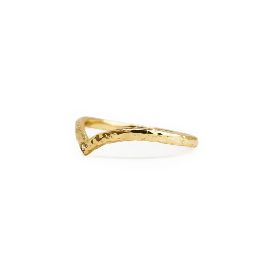 Solid Gold Chevron Diamond Ring