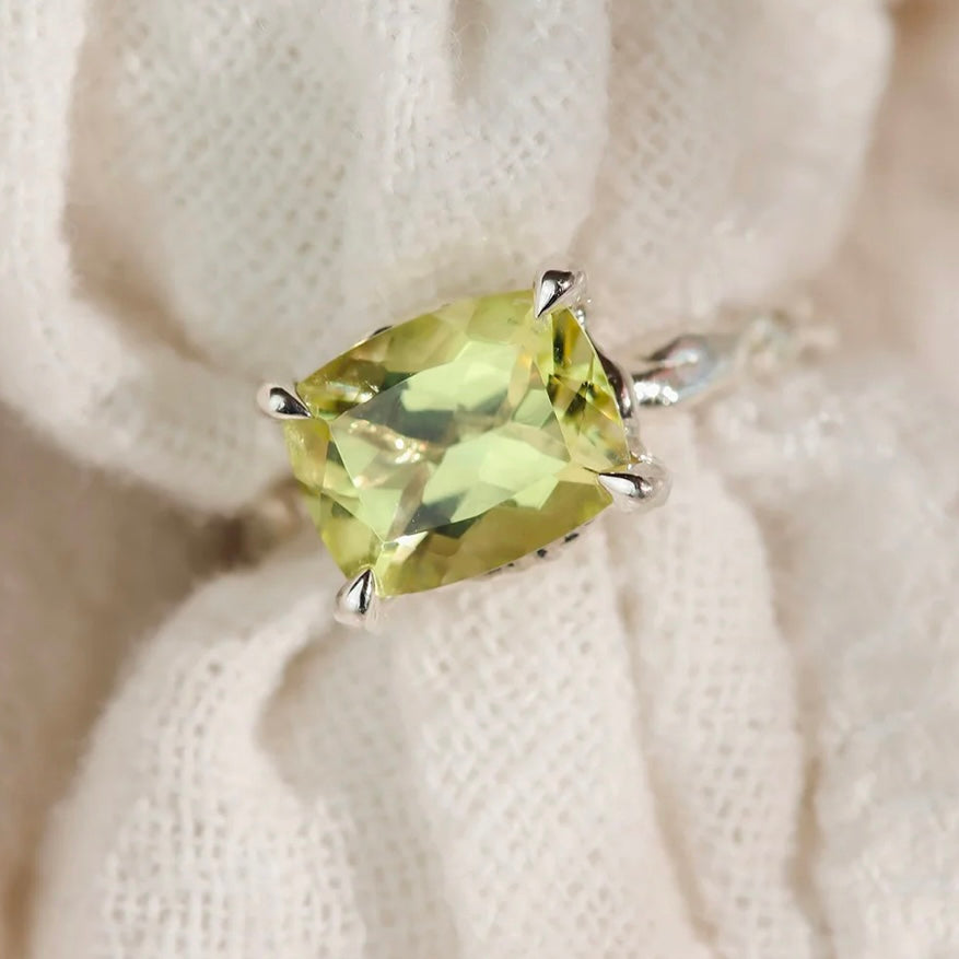 Sterling Silver Lemon Quartz Statement Ring