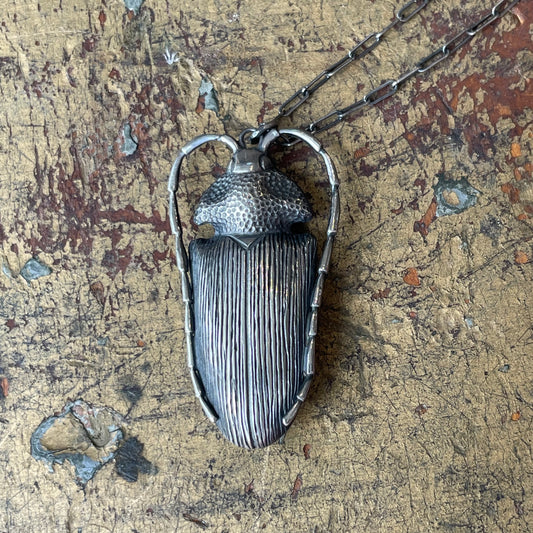 Harlequin Beetle Pendant Necklace