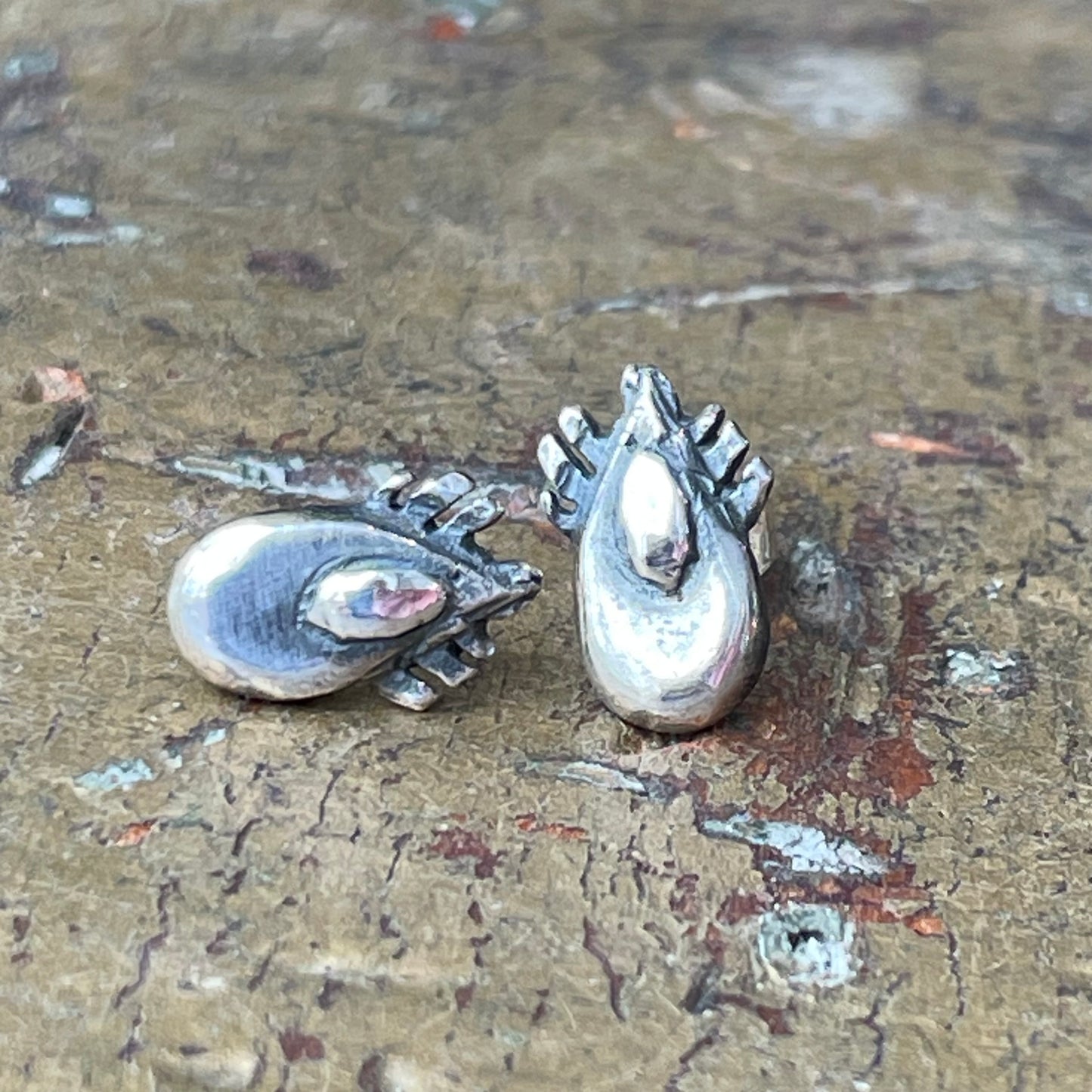 Sterling Parasitic Tick Stud Earrings