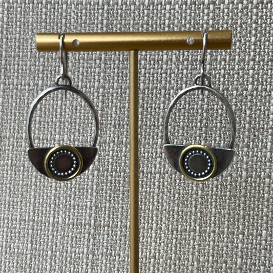 Half circle hoops with bronze circles