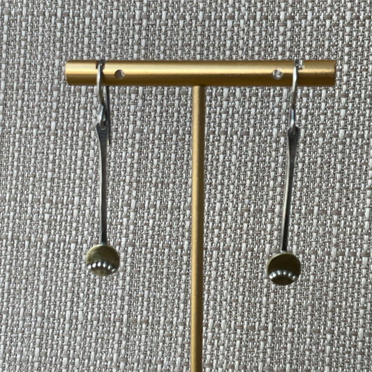 Sterling drops with tiny brass dots