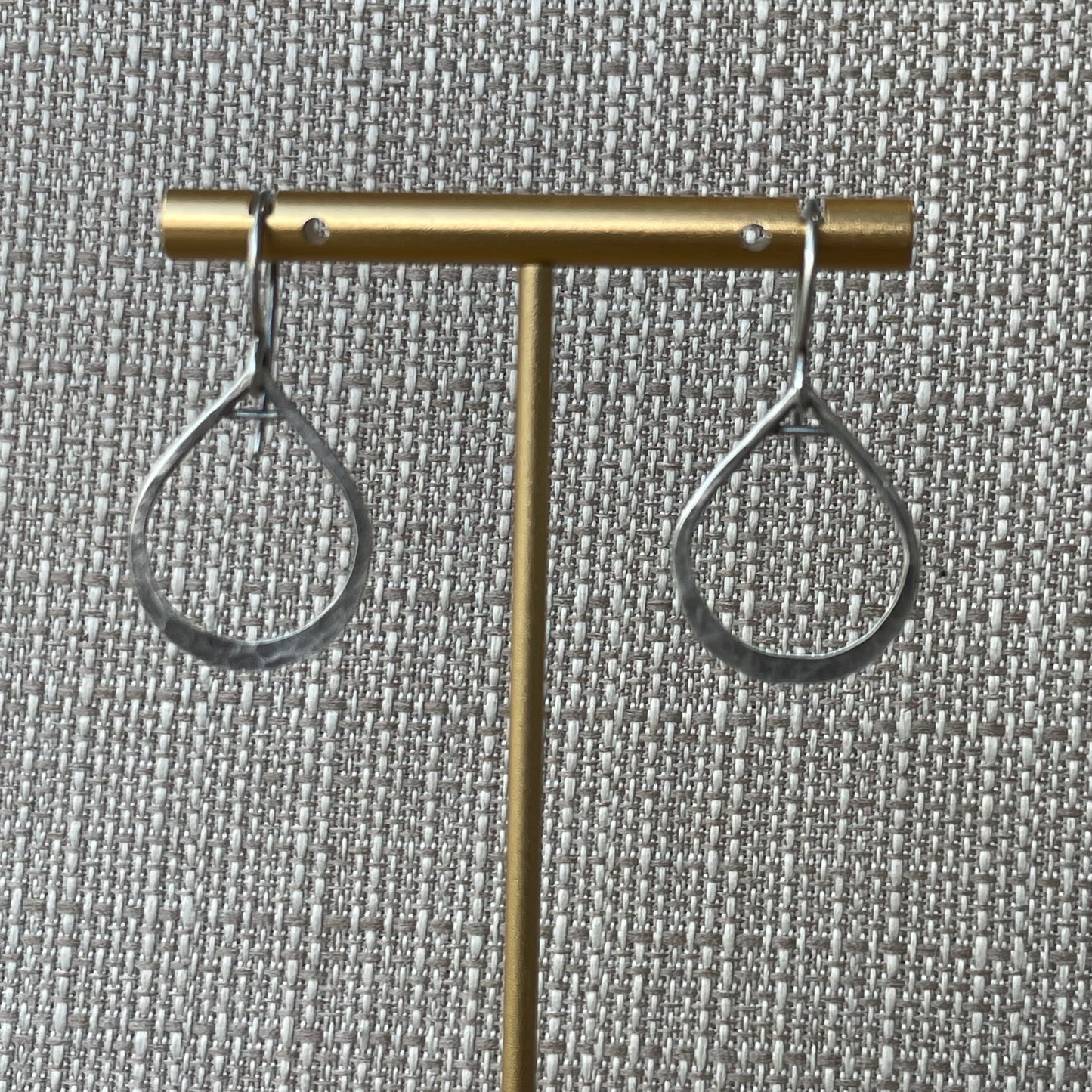 Sterling Pear Hoops