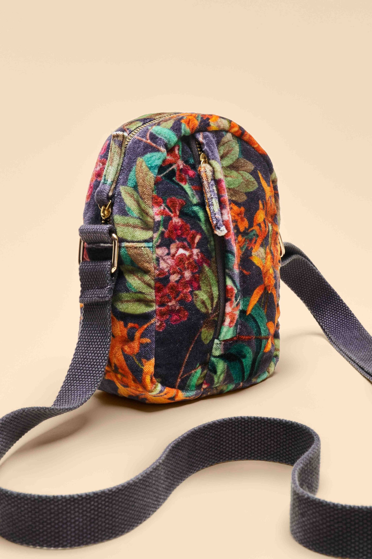 Velvet 'Out & About' Bag - Botany Bliss in Charcoal