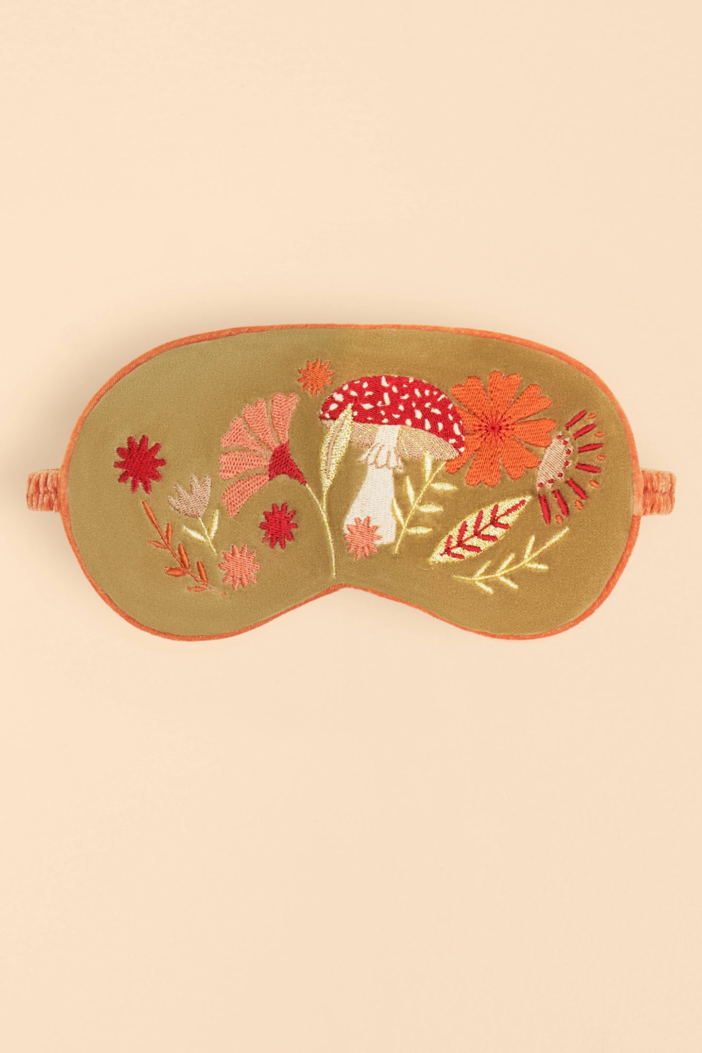 Luxury Lavender Velvet Eye Mask - Tranquil Toadstool, Sage