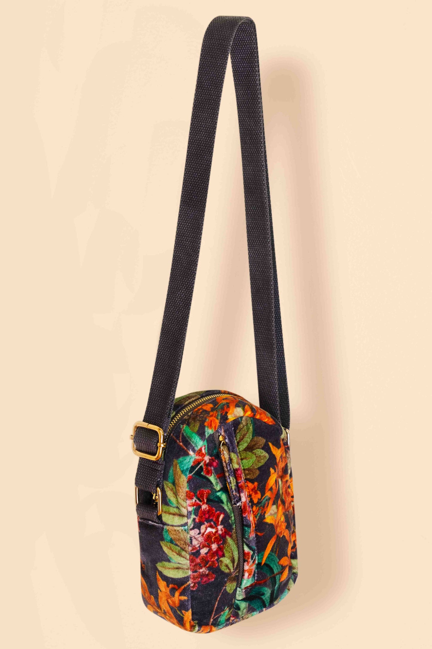 Velvet 'Out & About' Bag - Botany Bliss in Charcoal