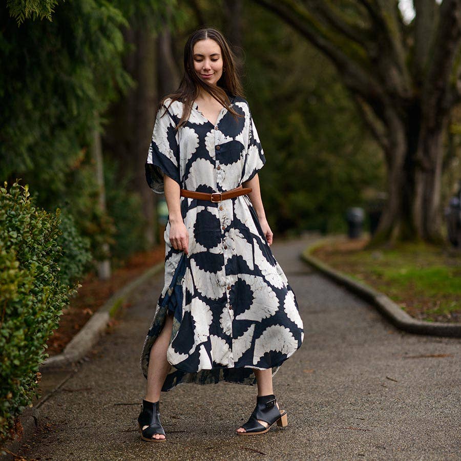 Block print long dress- Sunset