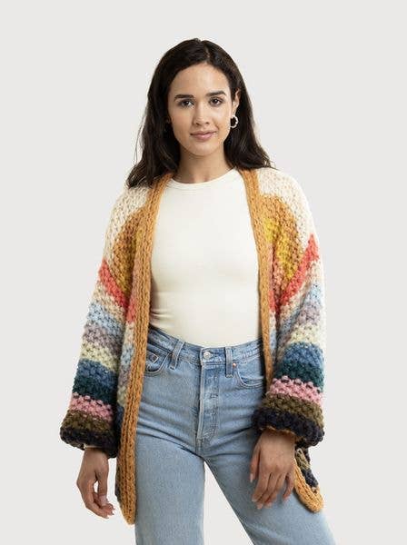 Rainbow Knitted Cardigan