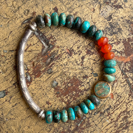 Turquoise and carnelian Bracelet