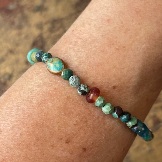 Dragon Skin and Turquoise Bracelet