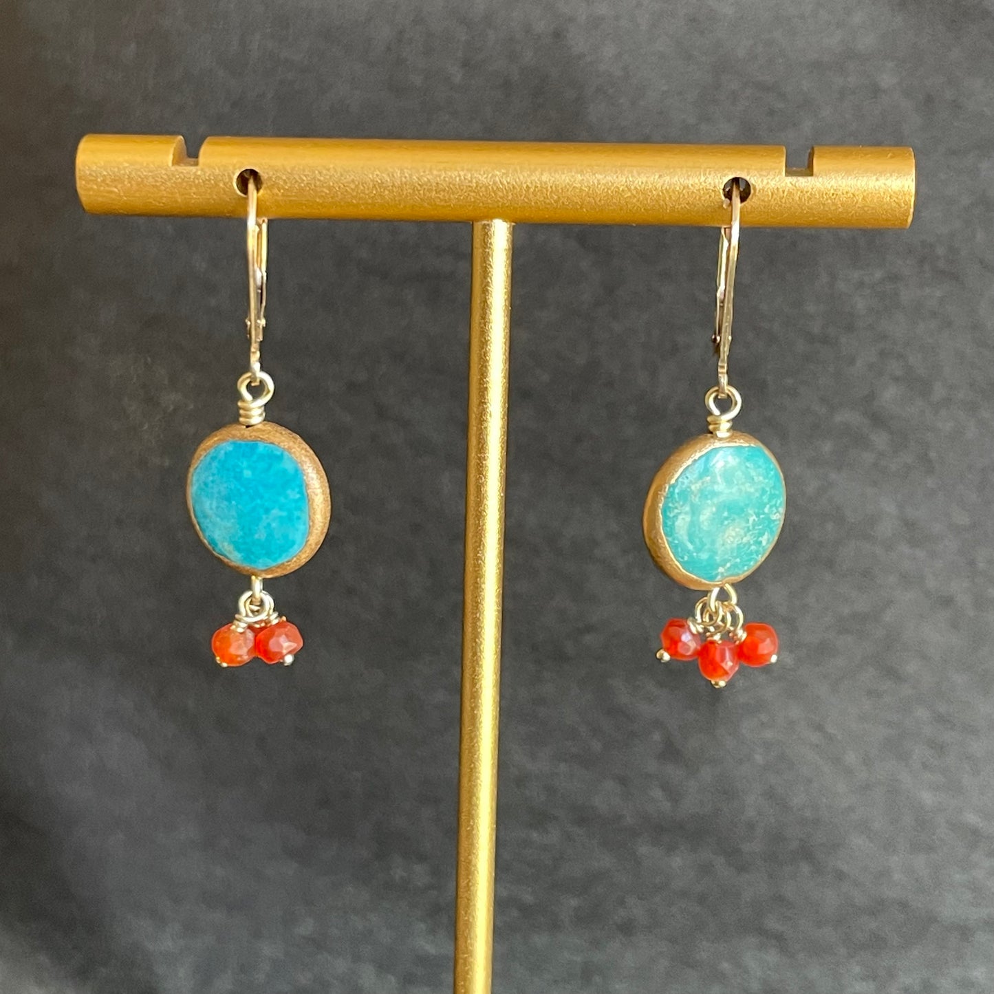 Turquoise and Carnelian Earrings