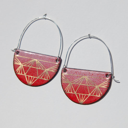 Pink and Red Gradient Deco Hoops