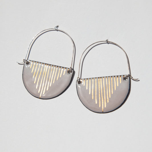 Mauve Deco Hoops