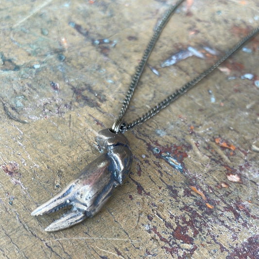 Bronze Cast Crab Claw Pendant