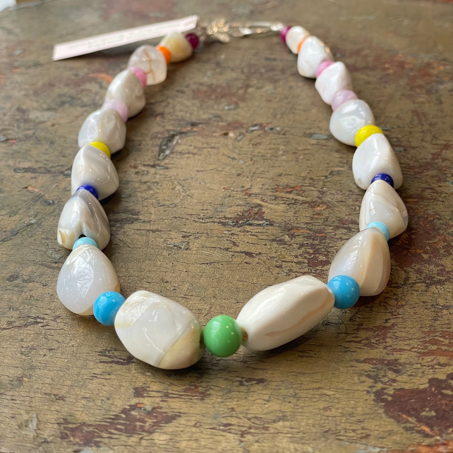 Puka Agate Bead Necklace