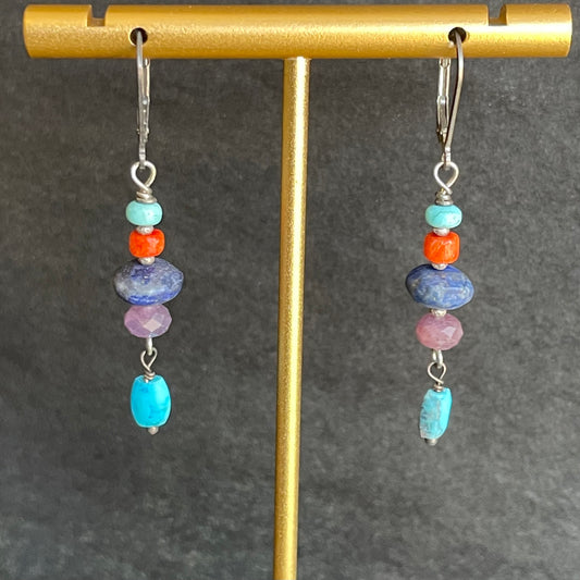 Lapis and turquoise Earrings