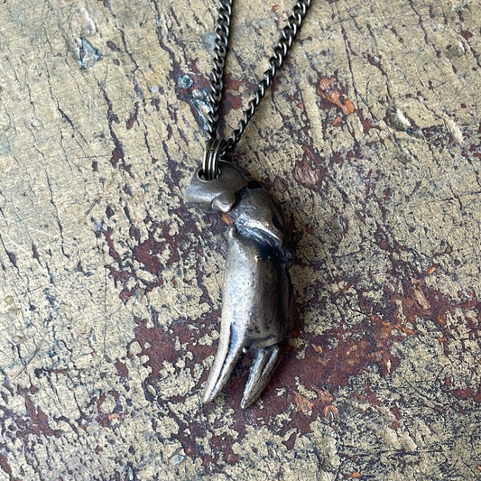 Bronze Cast Crab Claw Pendant