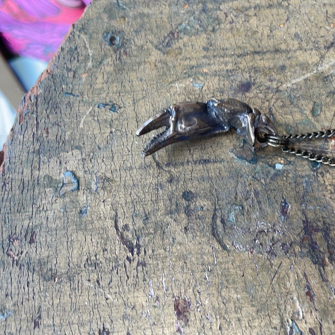 Bronze Cast Crab Claw Pendant