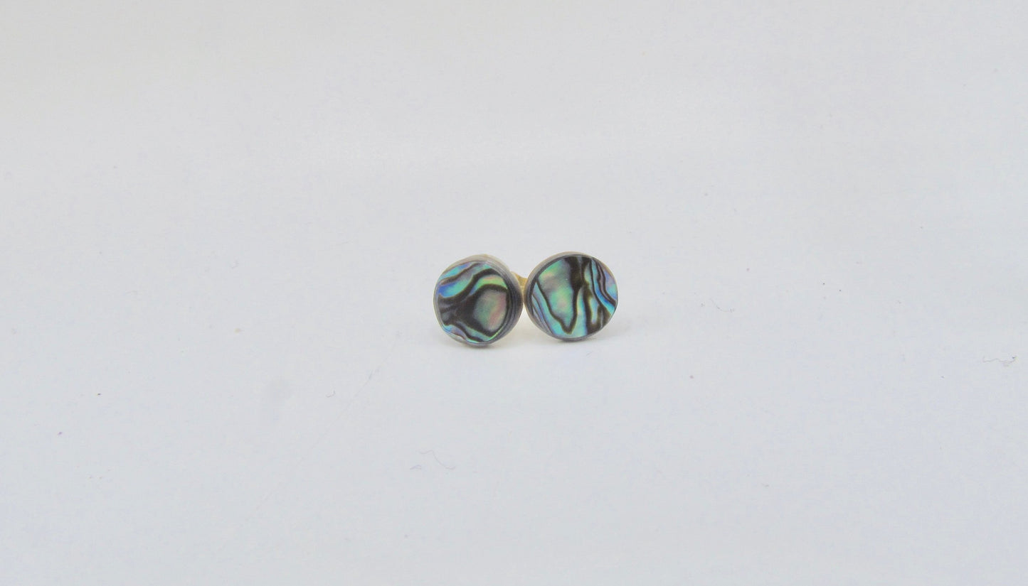 Small Paua Circle Studs