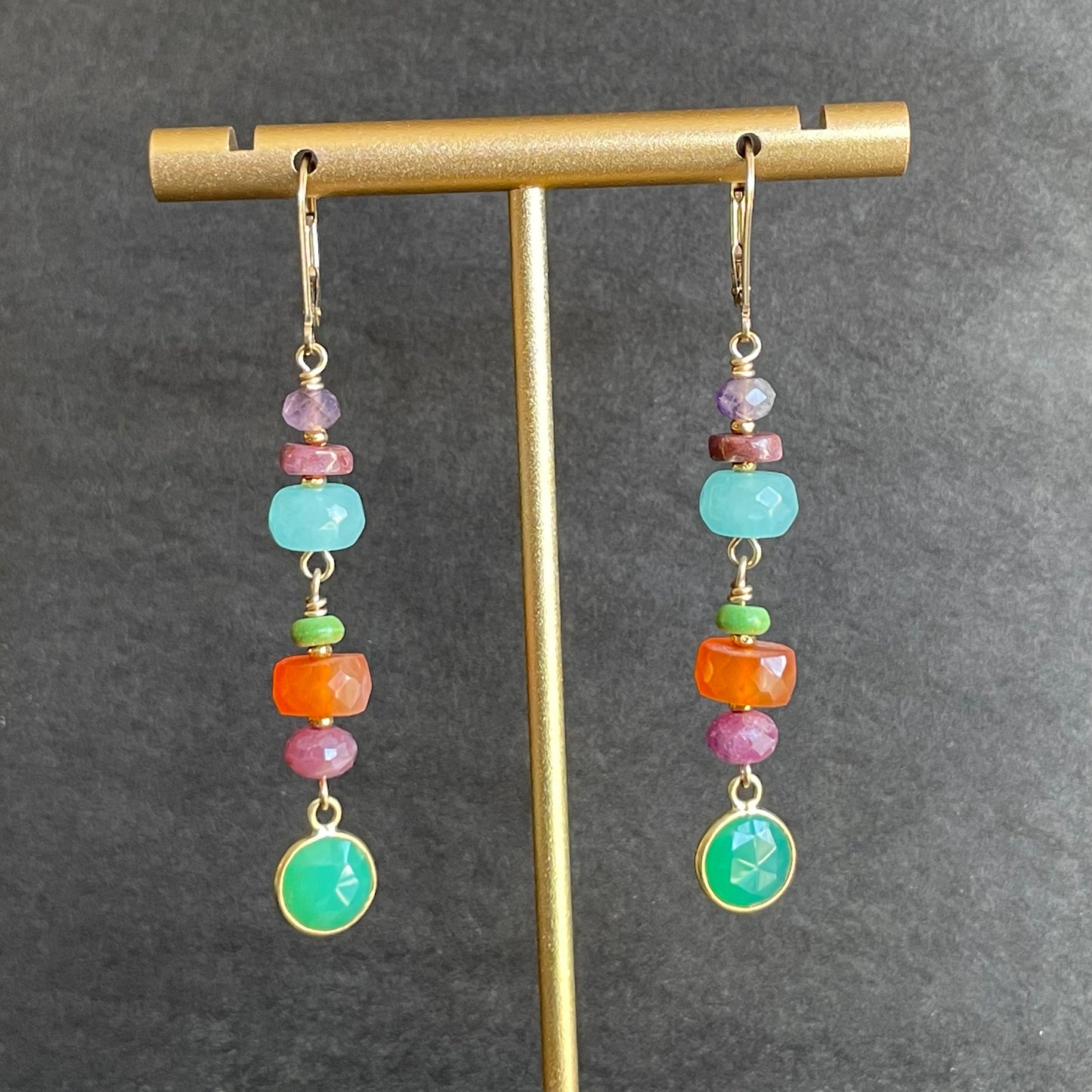 Chrysoprase Multistone Earrings