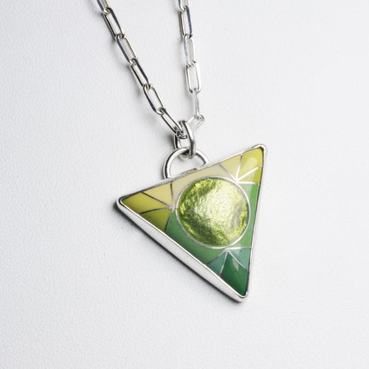 Compass Pendant Necklace- Greens