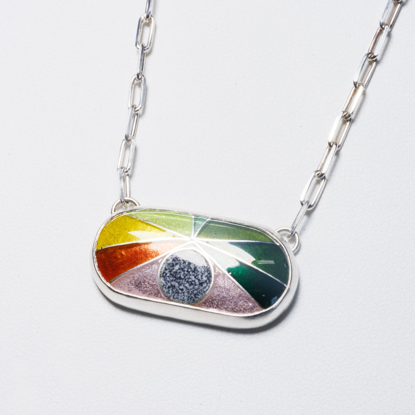 Radial Color Ray Oval Pendant